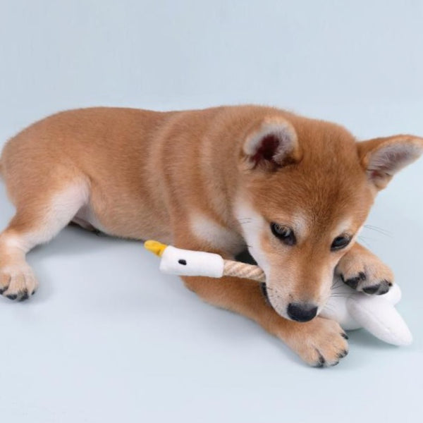 Goose shaped dog chew toy